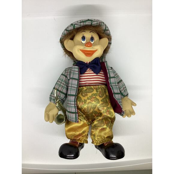 12" Ashley Belle Ceramic Hobo Clown Musician Figurine - Picture 3 of 4